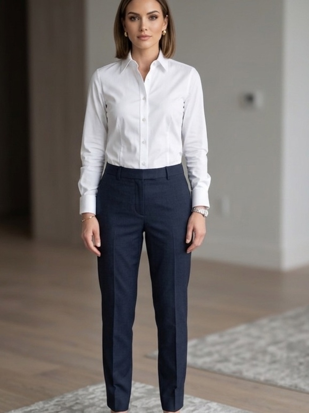 Zara Women's Dark blue-gray Slim Dress Trousers size 8
